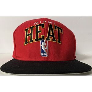 Miami Heat Adidas‎ Strapback Adjustable Hat Cap NBA Basketball Black/Red